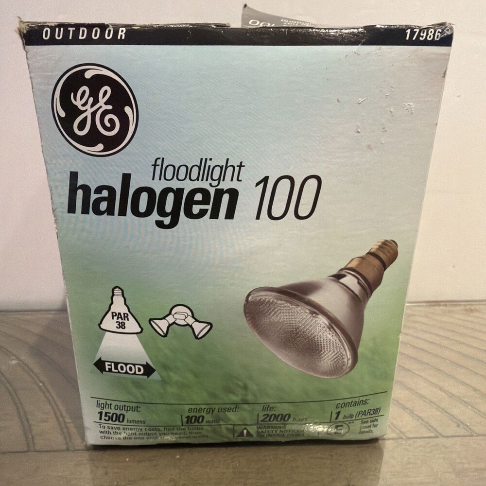 GE Halogen 100W CRISP WHITE Floodlight 1400lum Par 38 100 Watts